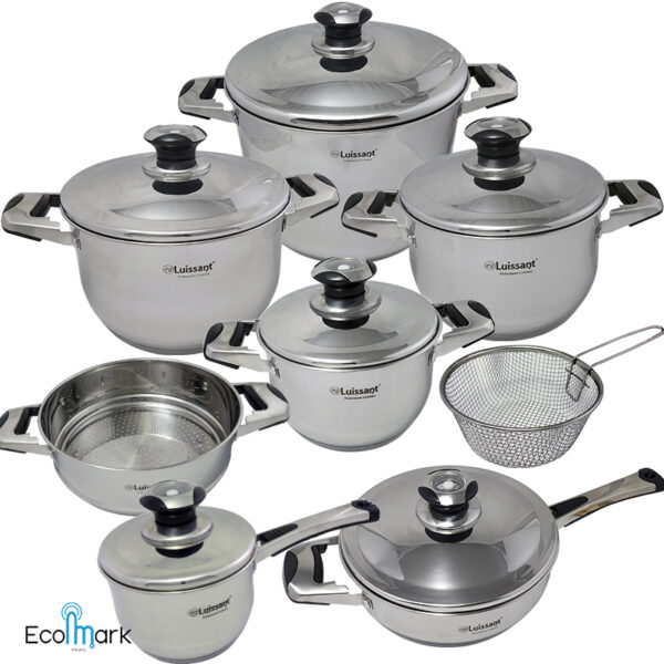 Set de Ollas LUISSANT Acero Inoxidable 18/10 14Pc