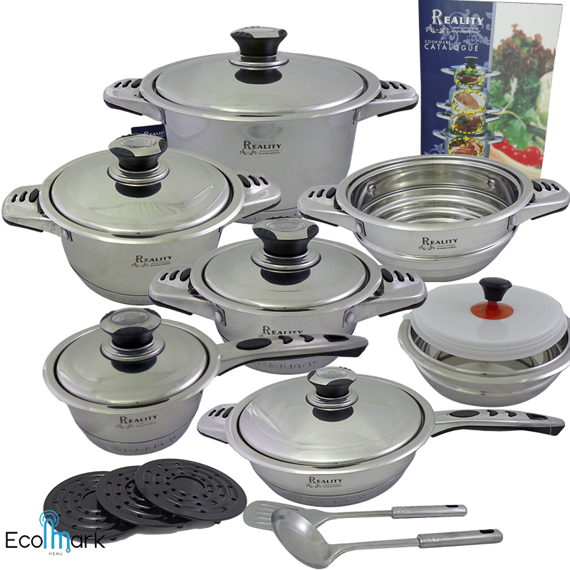 Set de Ollas Acero Inoxidable Reality 19 Pc