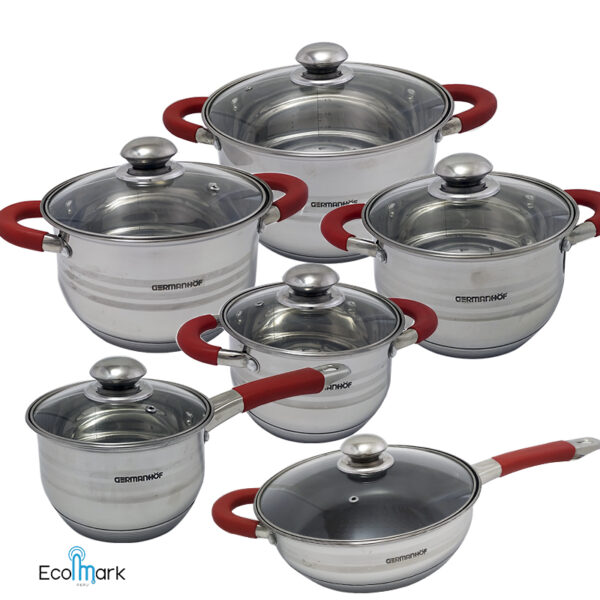 Set de Ollas Acero Inoxidable Germanhof 12 Pc
