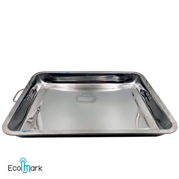 Bandeja Acero Inoxidable 45x35x4 Cm con Asa