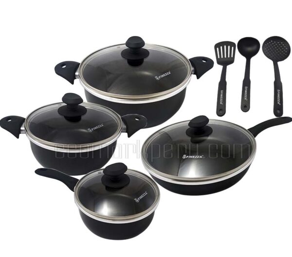 Set de Ollas Finezza Antiadherente Negro FZ-1625T