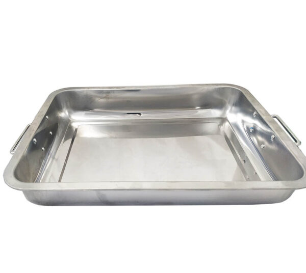 Bandeja Fuente Acero Inoxidable con Asa 40x30x7cm
