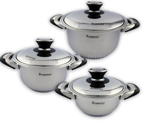Set de Ollas FINEZZA Acero Inoxidable 18/10 06PC