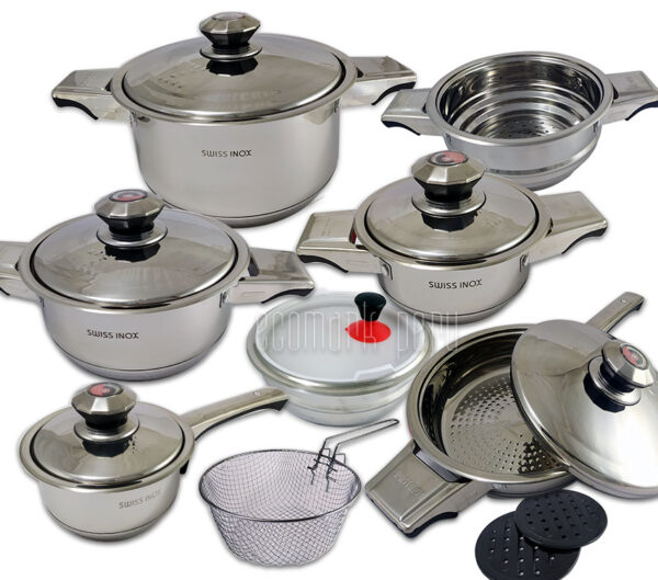Set de Ollas Acero Inoxidable Swiss Inox 19 Pc