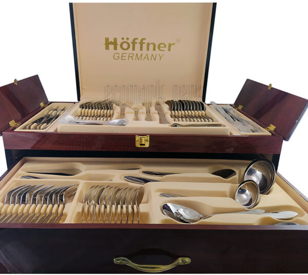 Set de Cubiertos Hoffner Acero 18/10 Caja Madera