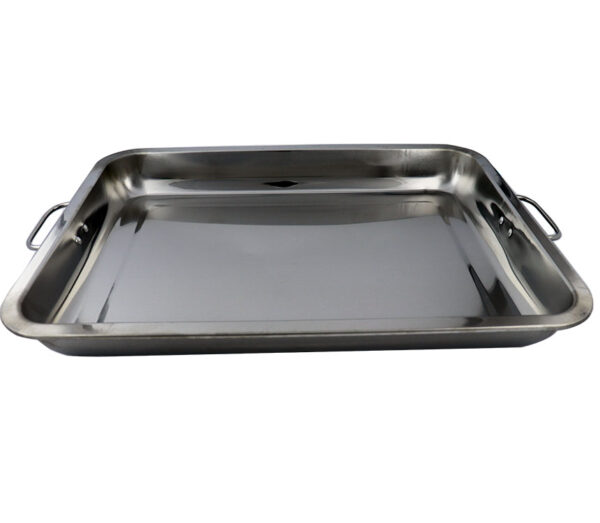 Bandeja Fuente Acero Inoxidable con Asa 40x30x4cm