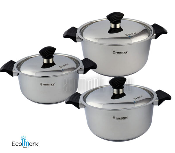 Set de Ollas FINEZZA Acero Inoxidable 18/10 06PC