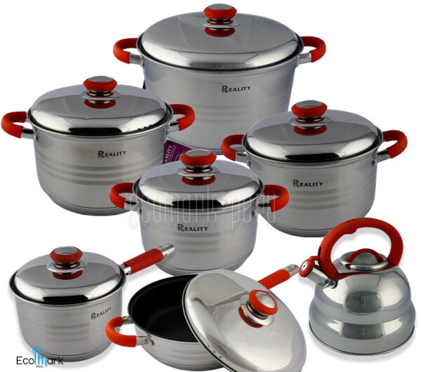 Set de Ollas Jumbo Reality Acero Inoxidable 14Pc