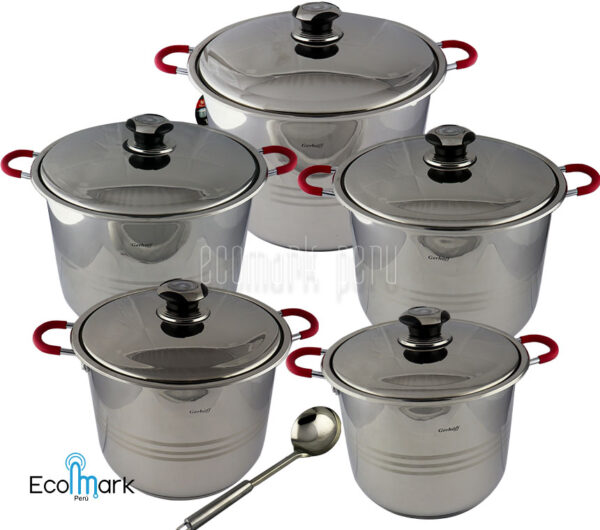 Set de Ollas Gerhoff Acero Inoxidable 10 Pc