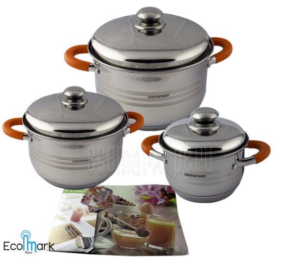 Set de Ollas Acero Inoxidable Germanhof 06Pc