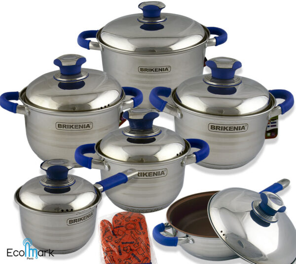 Set de Ollas Acero Inoxidable Brikenia 12 Pc