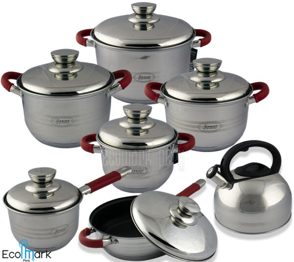 Set de Ollas Reality Acero Inoxidable 14Pc