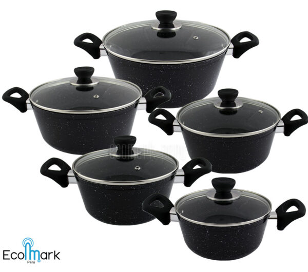 Set de Ollas Roca Volcánica Cosmos 10Pc.