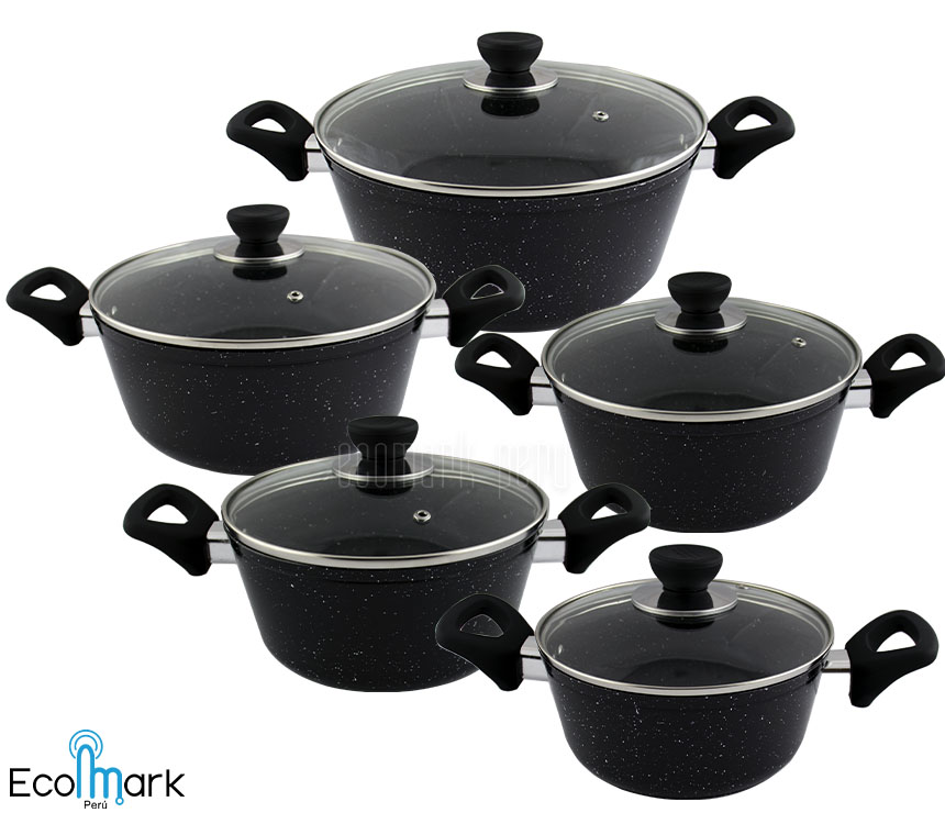 Set de Ollas Roca Volcánica Cosmos 10Pc.