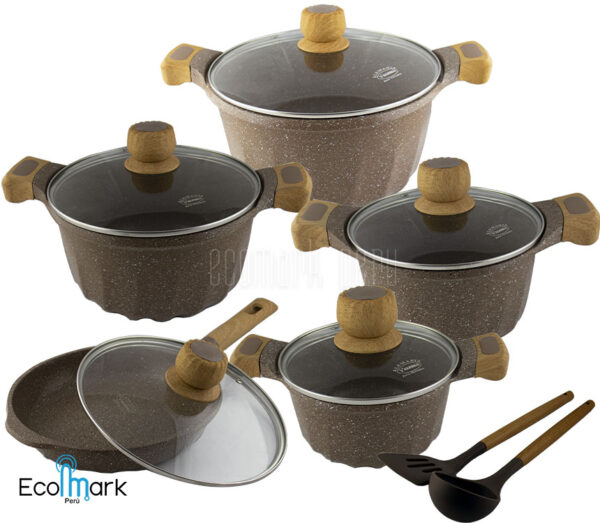 Set de Ollas VALESKA Roca Volcánica 12 Pc