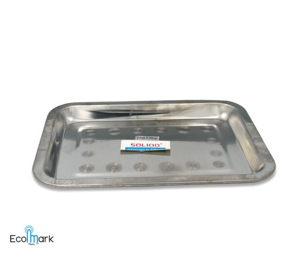 Bandeja Acero Inoxidable Solido 27x20cm
