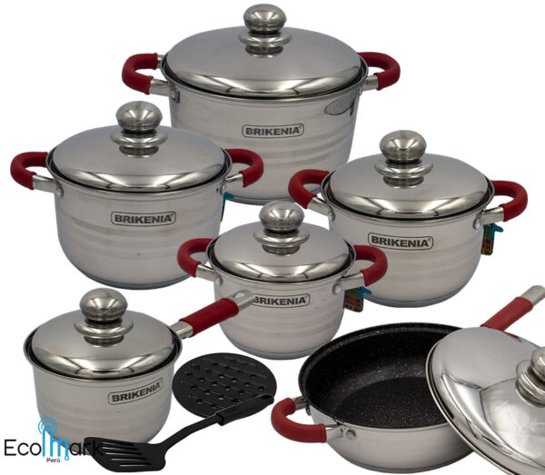 Set de Ollas Brikenia Acero Inoxidable 12 Pc