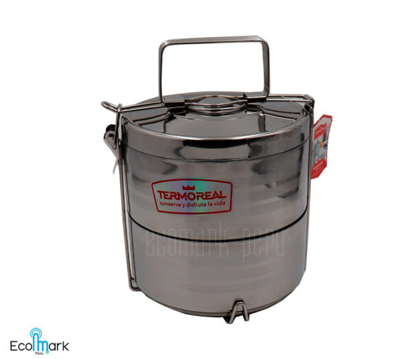 Portavianda Acero Inoxidable 2 Compartimientos 2000 ml.