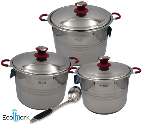 Set de Ollas Reality Acero Inoxidable 06 PC