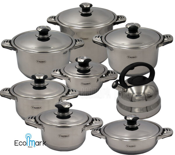 Ollas Acero Quirúrgico Valeska Termostato17Pc