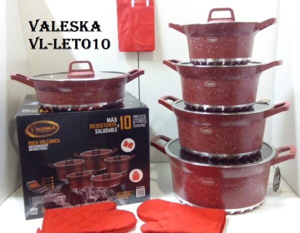 Set de Ollas Valeska Roca Volcánica granito 10 Pc
