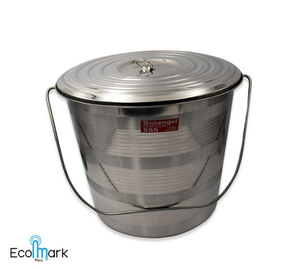Balde Acero Inoxidable con Tapa 20 Litros Solangel
