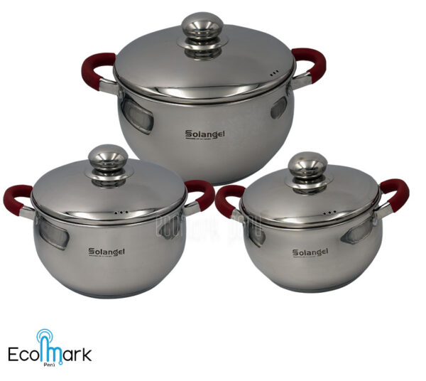 Ollas Acero Inoxidable Solangel 06 Pc