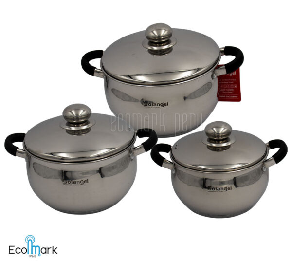 Ollas Acero Inoxidable Solangel 06 Pc
