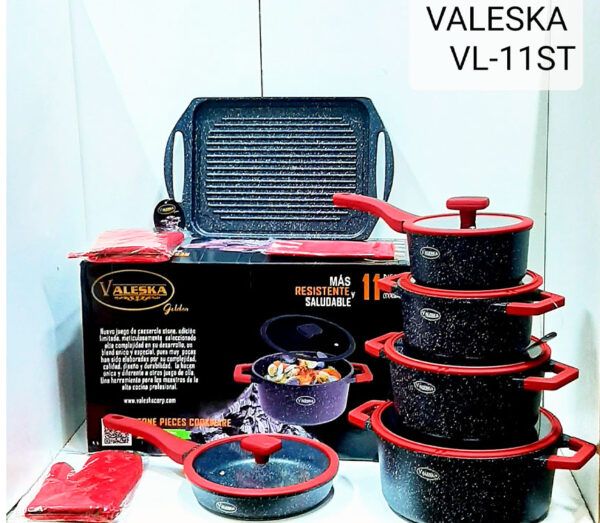 Set de Ollas Valeska Roca Volcanica 11 Piezas