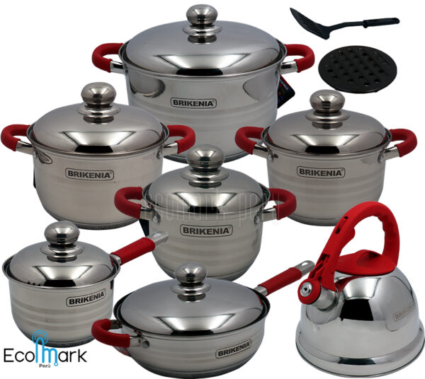 Set de Ollas Jumbo Brikenia Acero Inoxidable 13Pc