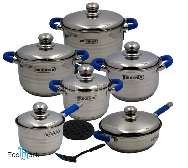Set de Ollas Brikenia Acero Inoxidable 12 Pc