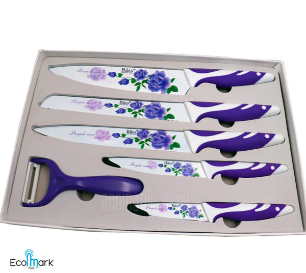 Set de Cuchillos BASS Antiadherente Acero 6 Pc
