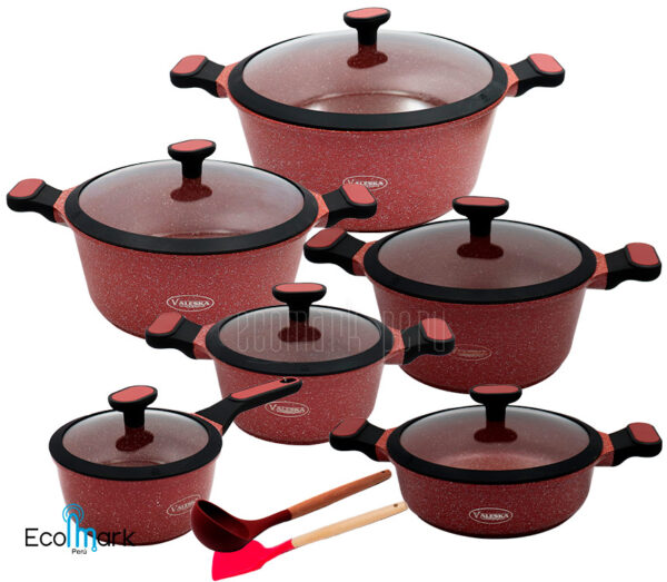 Set de Ollas VALESKA Roca volcánica 12 Pc