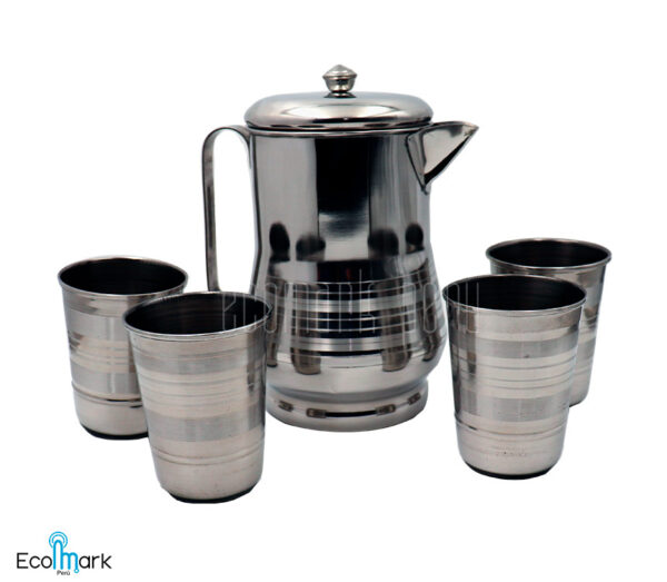 Set Jarra y Vasos Acero Inoxidable 2 Litros