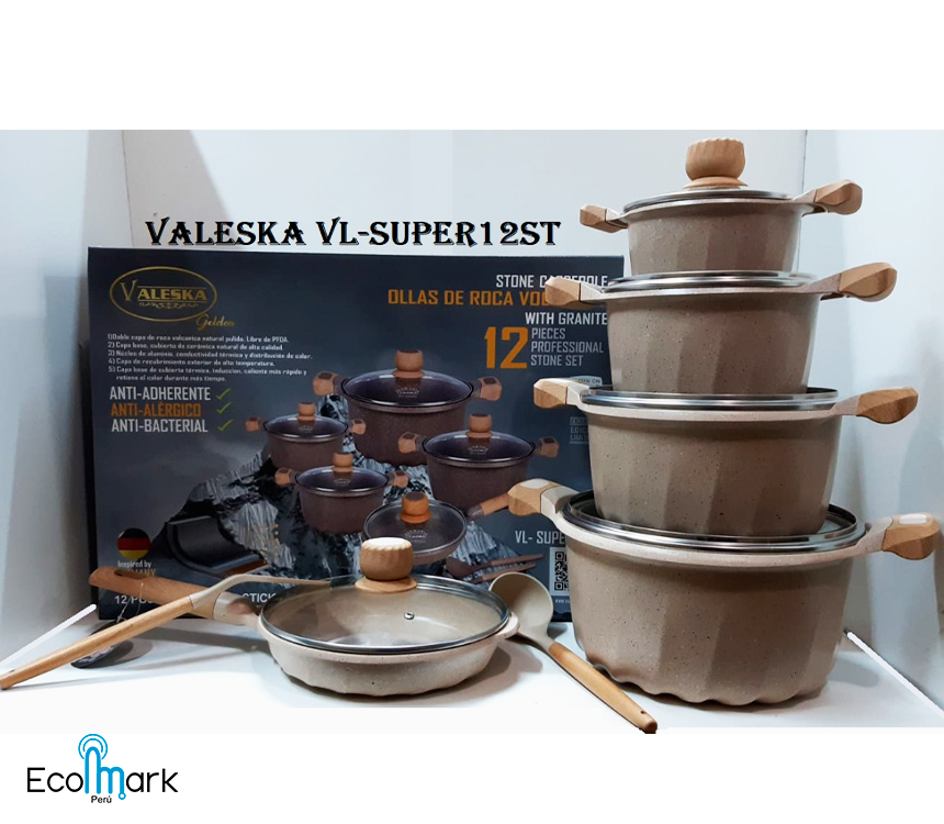 Set de Ollas Valeska Roca Volcánica 10 Pc