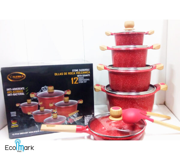 Set de Ollas Valeska Roca Volcánica 12 Pc