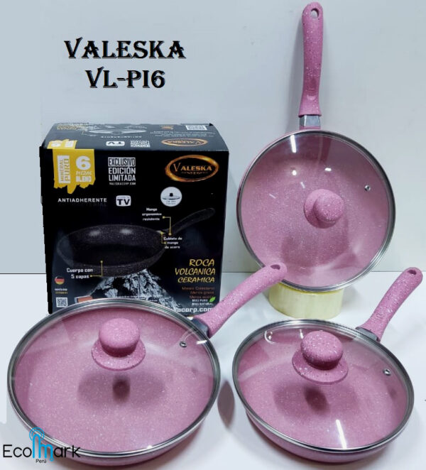 Set de Sartenes VALESKA Roca Volcánica