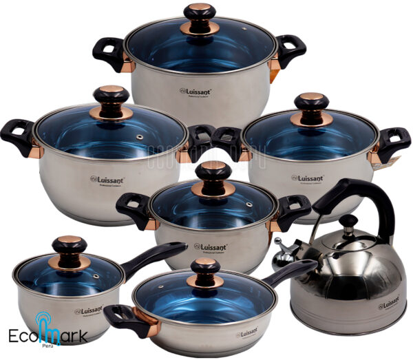 Set Ollas Acero Inoxidable Luissant 14 Pc