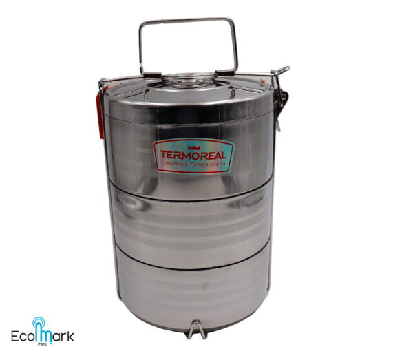 Portavianda Acero Inoxidable 3 Compartimientos 3000 ml.