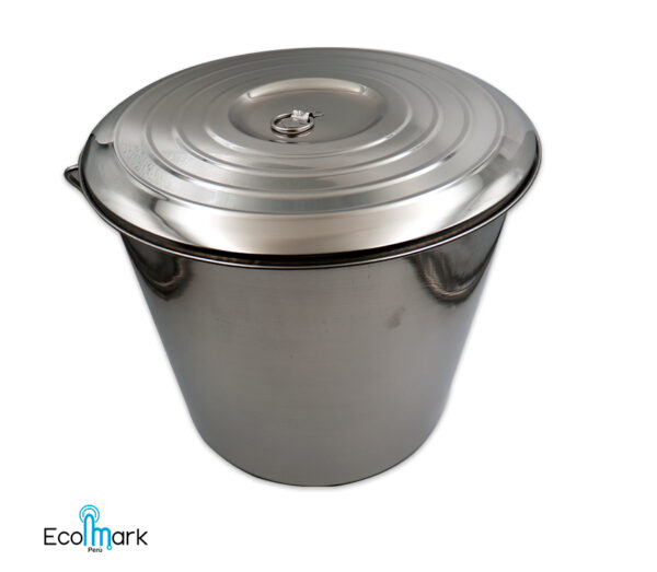 Balde Acero Inoxidable con Tapa 20 Litros modelo 777