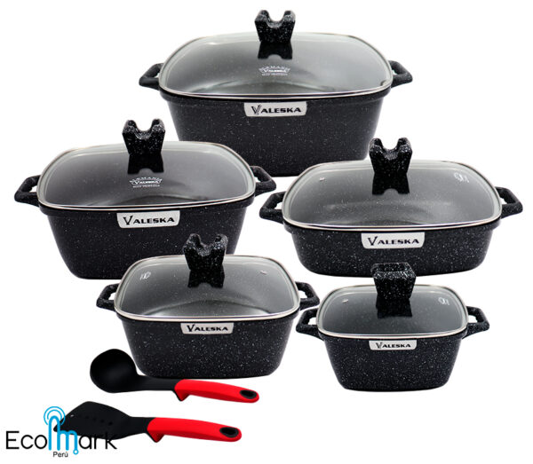 Set de Ollas Valeska Roca Volcánica 10 Pc