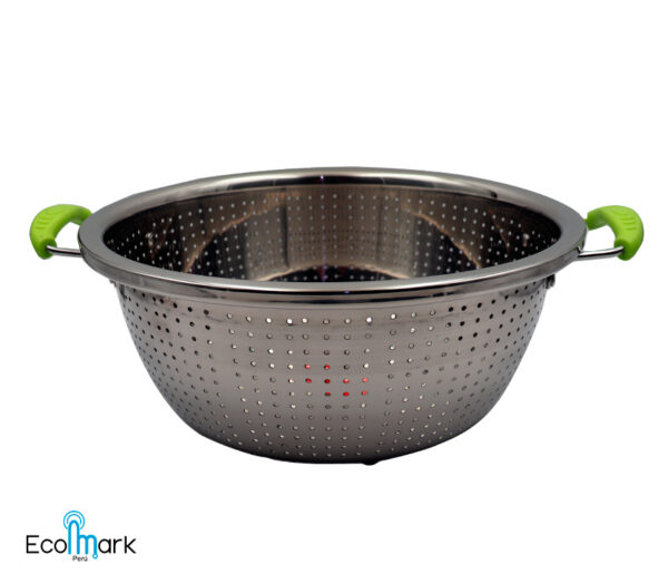 Colador Acero Inoxidable con Asa Verde 34cm