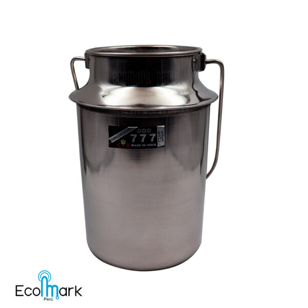 Balde Bidón para Leche Acero Inoxidable 5.5 Litros