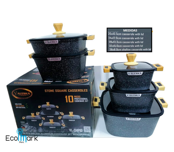 Set de Ollas Valeska Roca Volcánica 10 Pc VL- SHP-10N