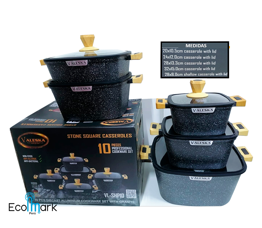 Set de Ollas Valeska Roca Volcánica 10 Pc VL- SHP-10N