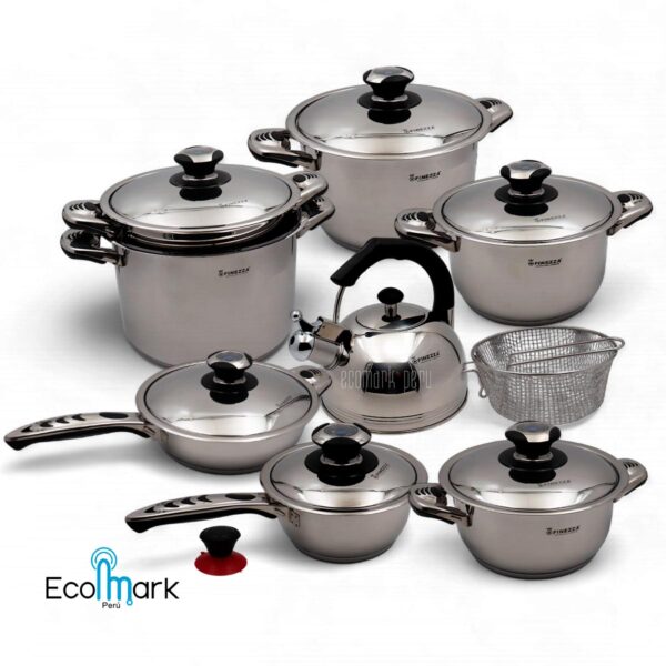 Set de Ollas FINEZZA Acero Inoxidable 18/10 18pc