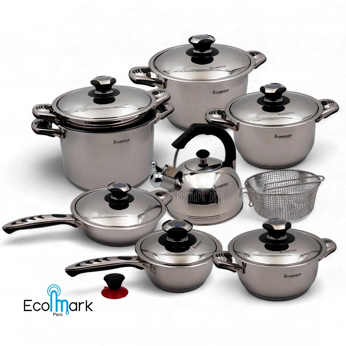 Set de Ollas FINEZZA Acero Inoxidable 18/10 18pc