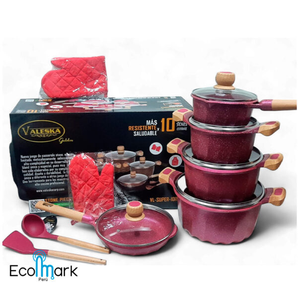 Set de Ollas Roca Volcánica Valeska 10 Pc  VL-SUPER10RV