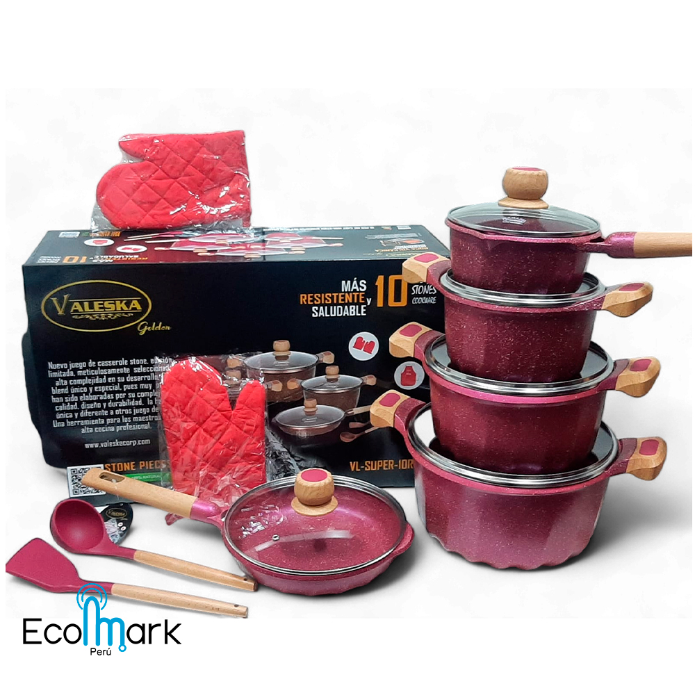 Set de Ollas Roca Volcánica Valeska 10 Pc VL-SUPER10RV