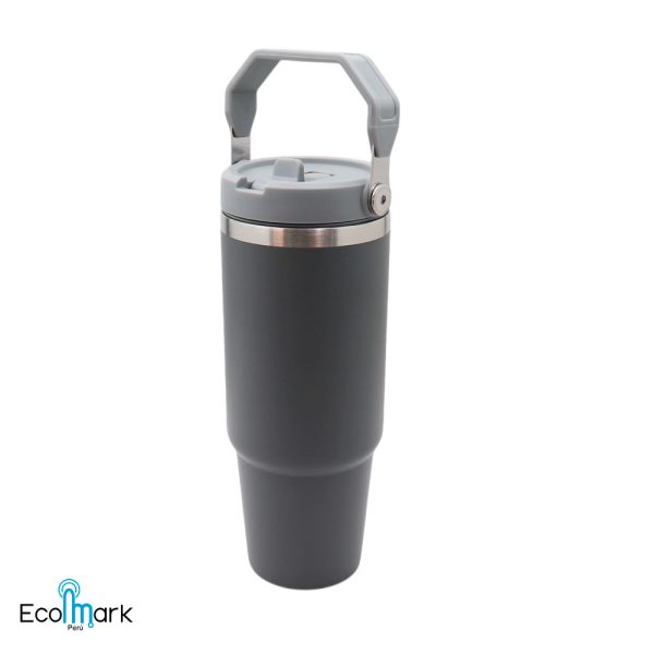 Termo Vaso Acero Inoxidable 304 con Asa 900 ml Gris